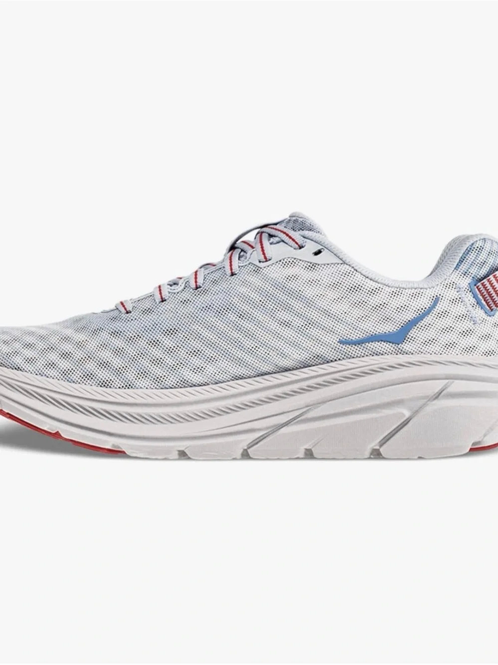 Hoka Women's Light Blue, White and Red Rincon Running Shoe